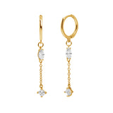 Isabella Crystal Drop Earrings in Gold